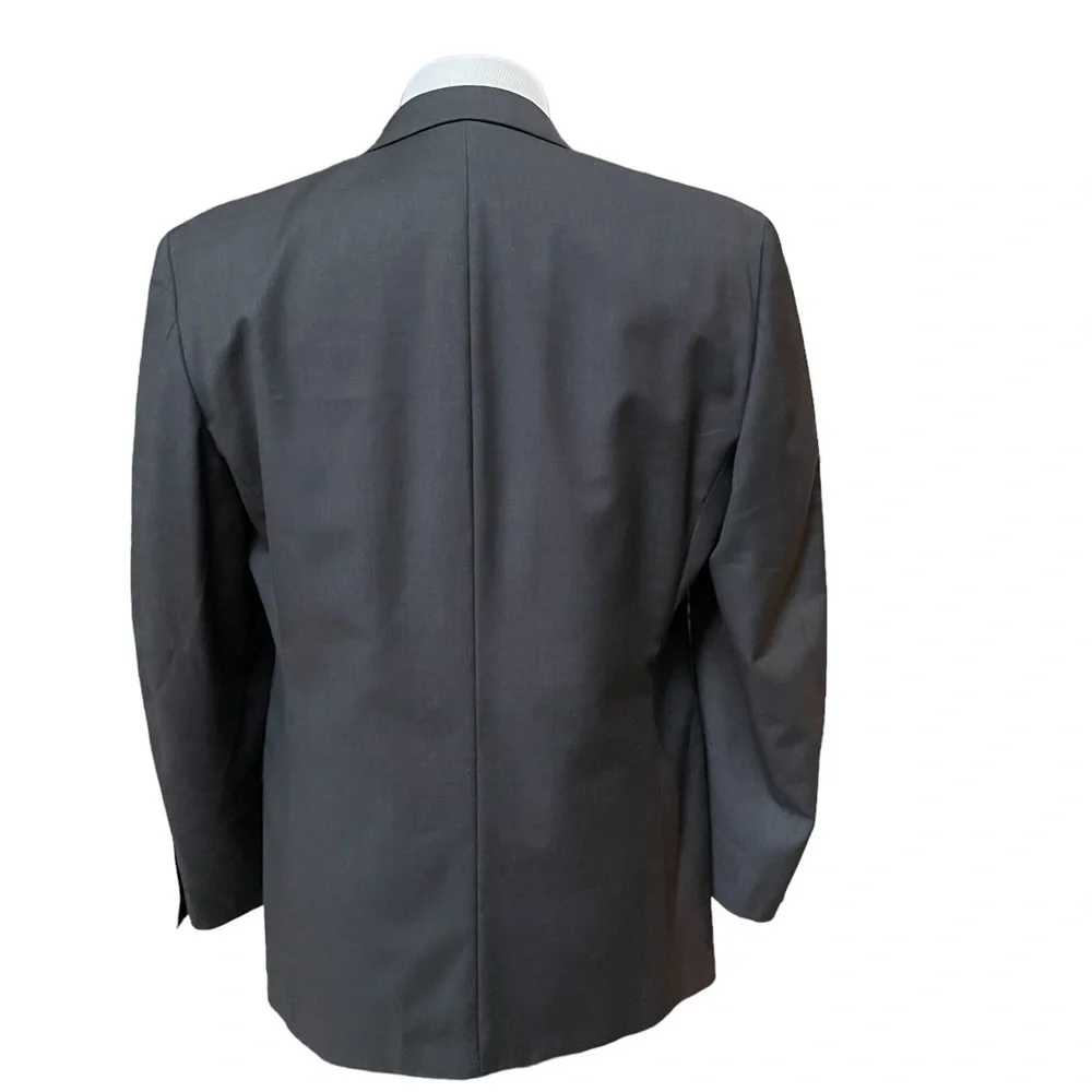 Calvin Klein 3 Button Wool Blazer Suit Jacket in Charcoal‎ Gray Size: 40R